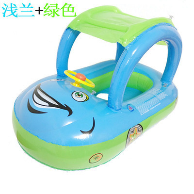 Picture of New Water Swimming Ring Marine Animal Baby Swimming Ring Children Awning PVC Inflatable Baby with Umbrella Seat