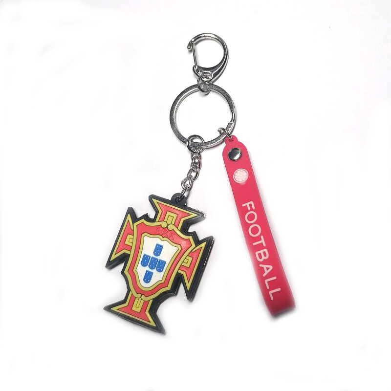 Picture of Real Madrid Atletico Paris Juventus AC inter Roman double-sided ball mark PVC Keychain D-shaped pendant fan gift supplies