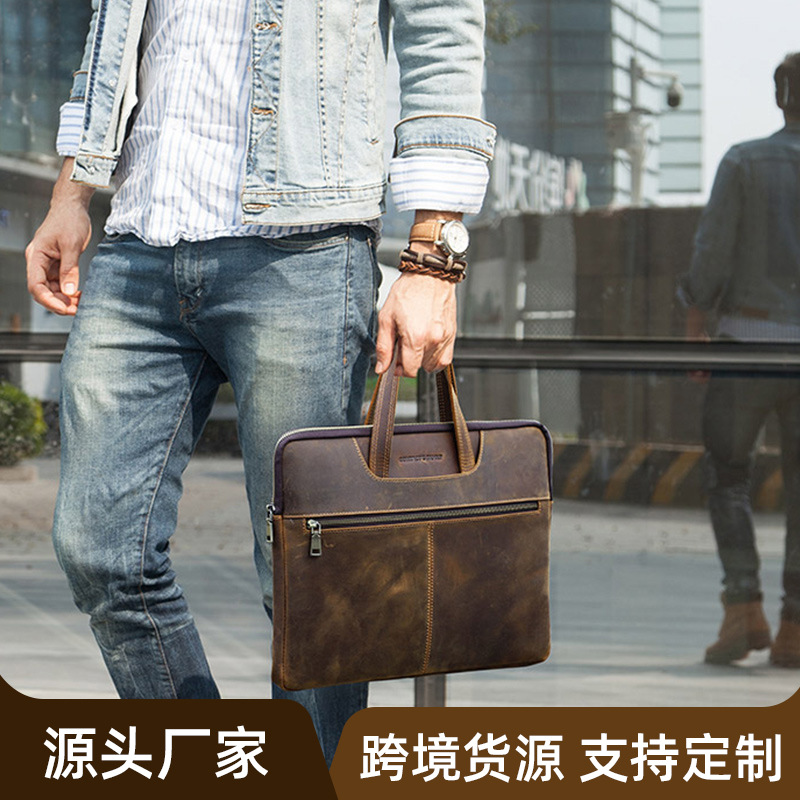 Picture of For Apple Laptop Case Crazy Horse Leather Macbook Pro15 Inch Zipper Laptop Case