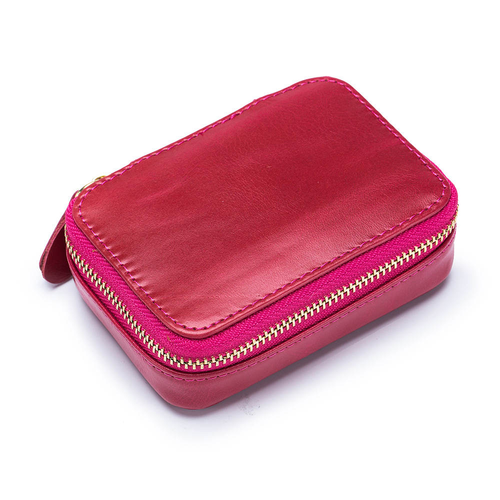 Picture of Wholesale mini leather mouth red envelope cowhide cosmetic bag data line earphone bag women's jewelry box coin bag hand