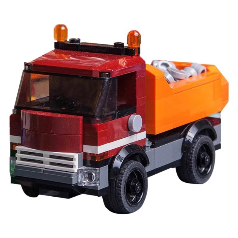 Compatible with Lego MOC puzzle assembling building blocks city series Red dump truck 6343 toys