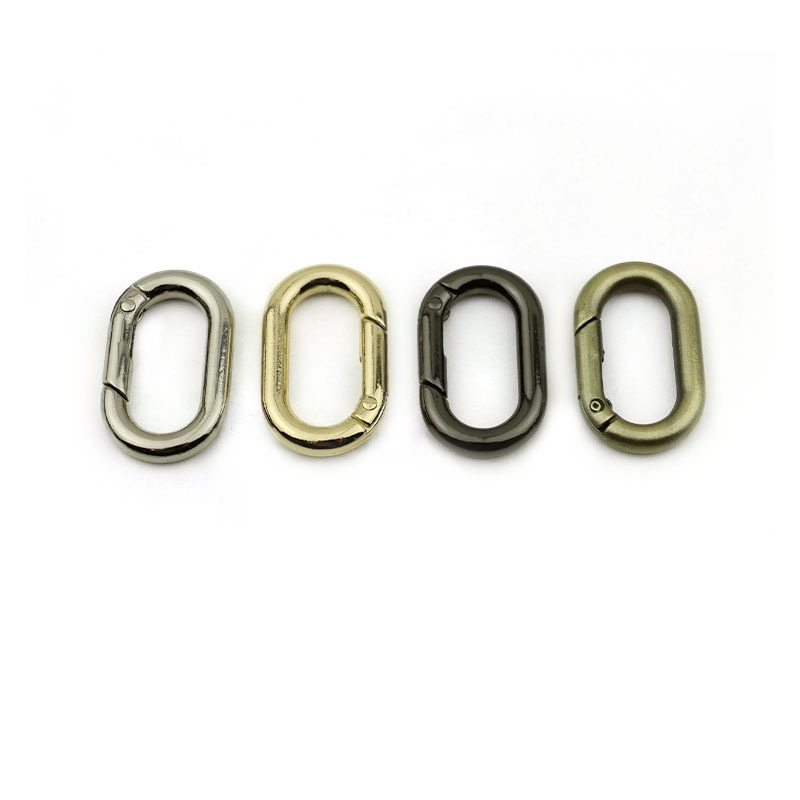 Picture of Wholesale metal oval spring ring bag hardware accessories strap webbing buckle denier-shaped open spring buckle