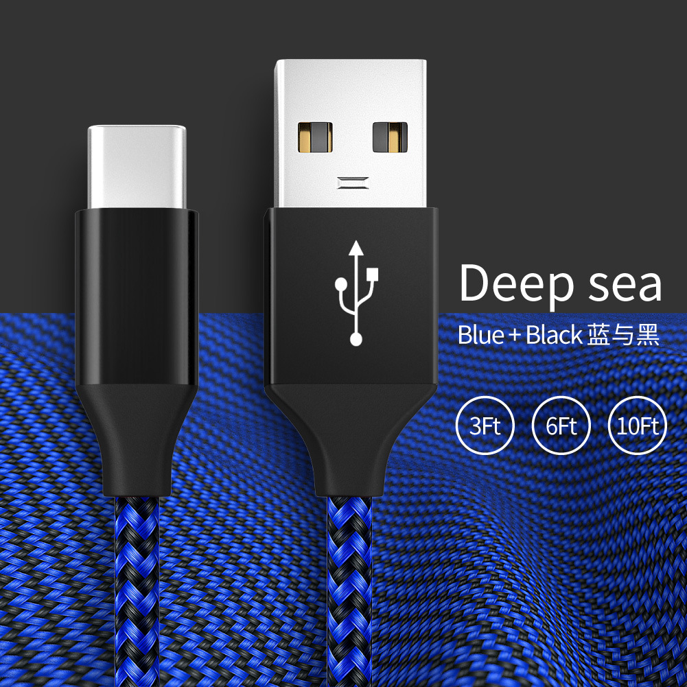 Picture of Fast Charging Data Cable Manufacturer Wholesale Suitable for Apple iPhone Android Mobile Phone Nylon Braided USB Charging Cable