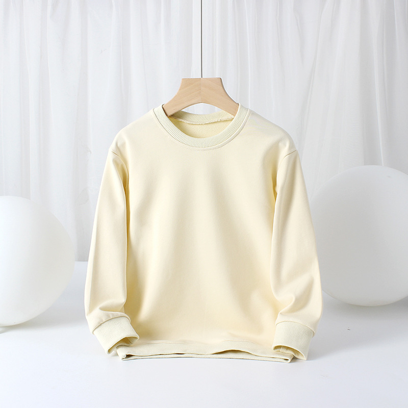 Picture of Children's Clothing Spring and Autum Korean Style New Boys' Long-Sleeved Sweatshirts Medium and Large Kidsren's Terry Pure Color Bottoming Shirts Kidsren's Sweatshirts