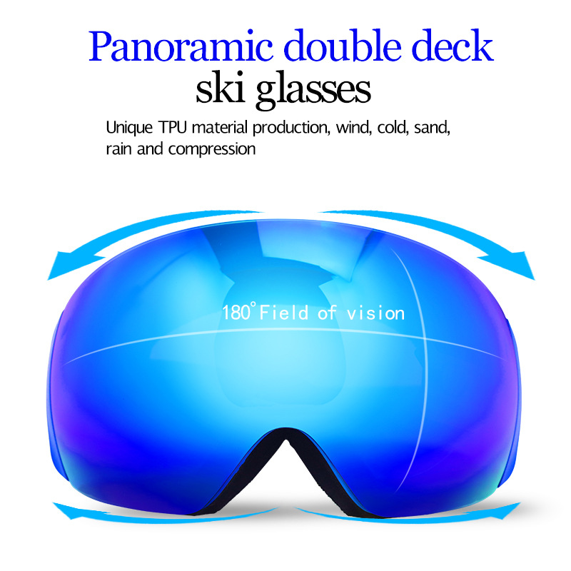 Picture of Factory in stock Cross-border Ski Goggles Large Spherical Adult Double Layer Lasting Anti-fog Ski Glasses Ski Equipment for Men and Women