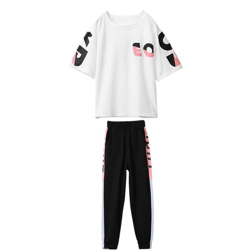Factory Direct Batch Summer New Children's Wear Girls' Suit Short-sleeved Trousers Girls' Sports Two-piece Suit Medium and Large Children's Wear