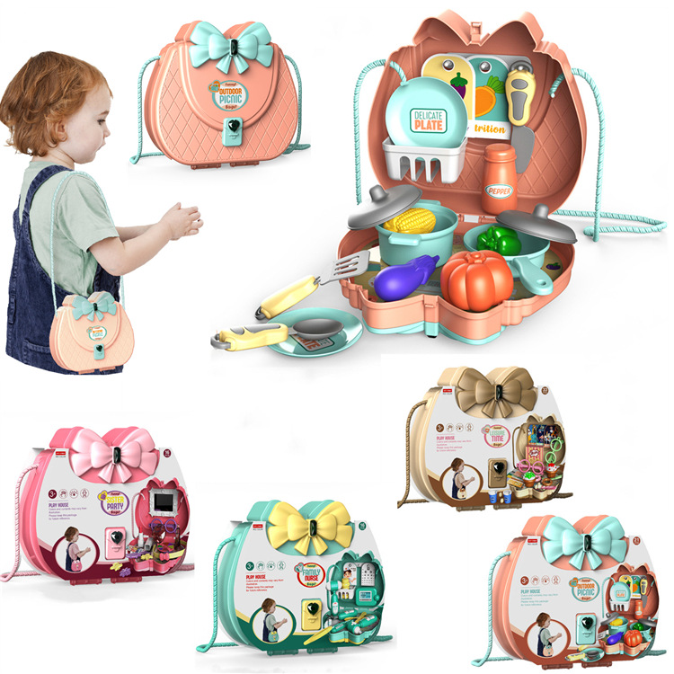 Cross-Border Girls' One-Shoulder Fashionable Small Bag Play House Toy Girl's Simulation Makeup Medicine Box Set Children's Day Gift