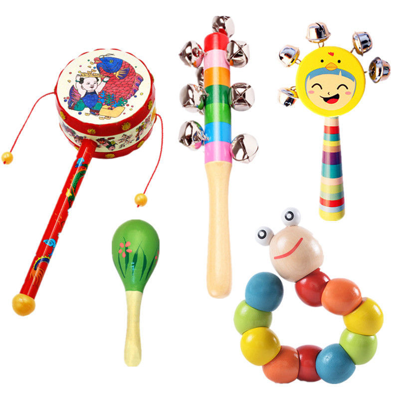 Picture of Newborn baby sand hammer rattle early education puzzle hand bell baby grip training toys 0-6-8-12 months children