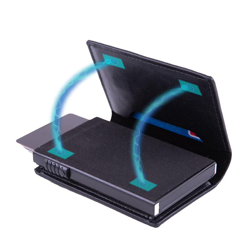 Picture of Cross-border AirTag tracker card holder RFID anti-theft brush creative magnetic coin purse credit card case card holder