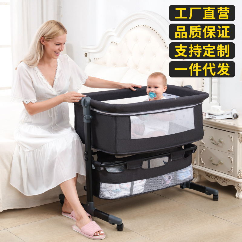 Crib Multifunctional Foldable Mobile Newborn Cradle Bed Cross Border Wholesale Portable BB Splicing Bed Changing Table