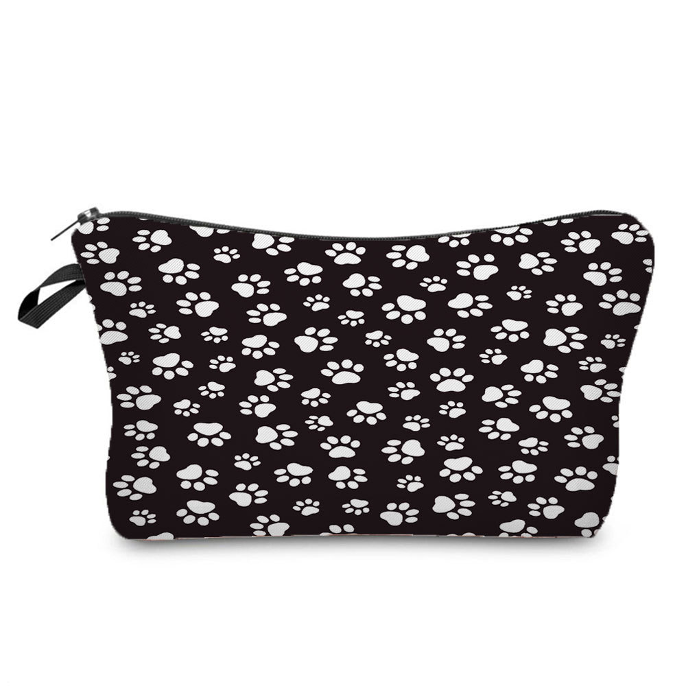 Picture of 2022 creative small portable storage bag multi-functional pencil bag set cute cat Group printing cosmetic bag