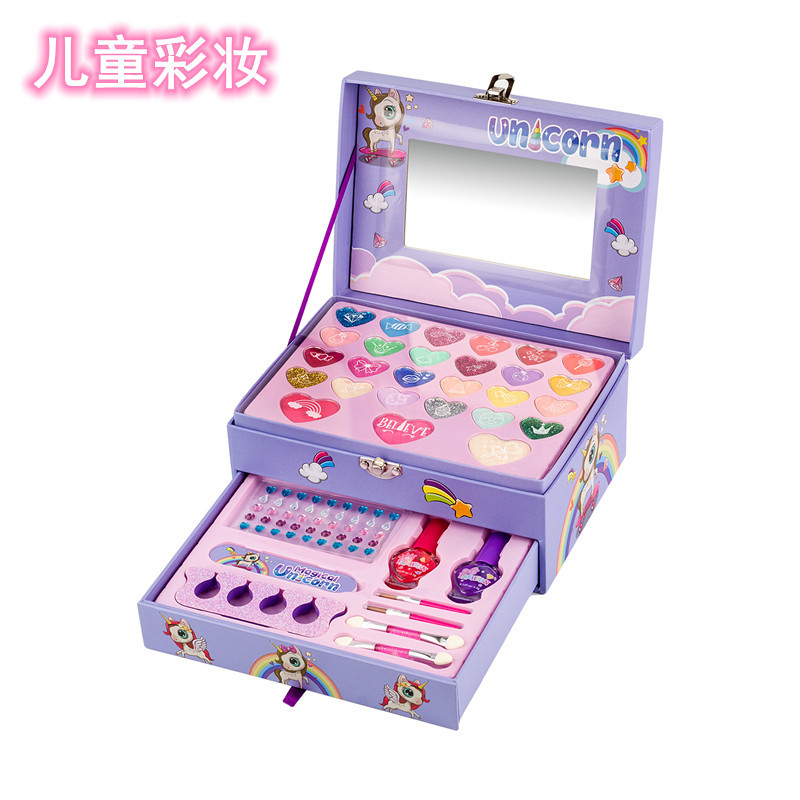 Picture of Cross-border children's makeup cosmetics toy princess makeup box girl lipstick supplies gift box full set gift