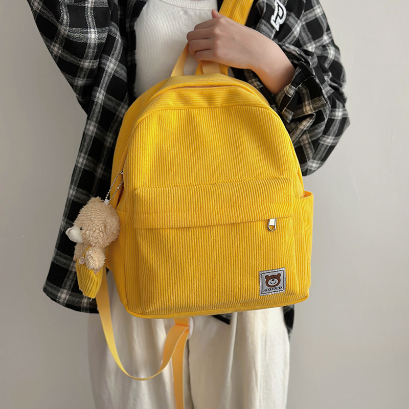 Cross-border Small Velvet Candy Color Junior High School Senior high school Student Schoolbag New Fashion All-match Men's and Women's Backpack