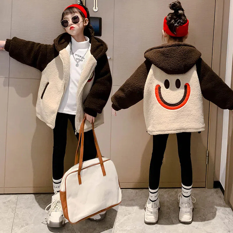 Picture of Girls' lamb wool 2023 new coat autumn and winter clothes Western style big children cotton and thickening children's wool sweater winter fashion