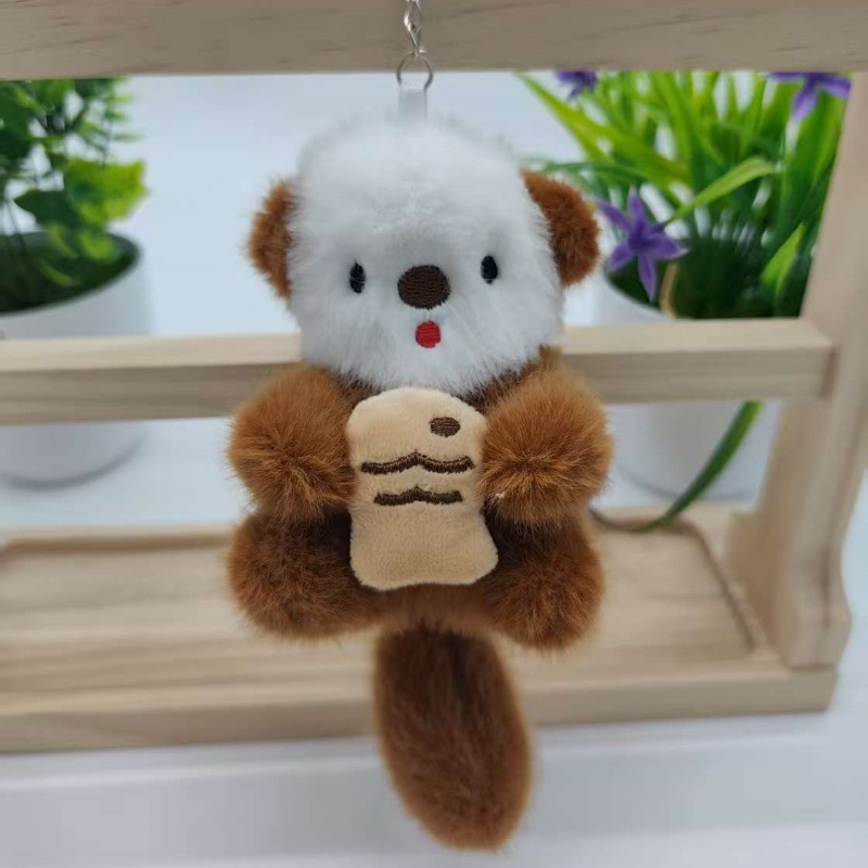 Picture of Trendy Cute Sea Otter Plush Toy Doll Wholesale Fish Cat Figurine Bag Charm Doll Keychain