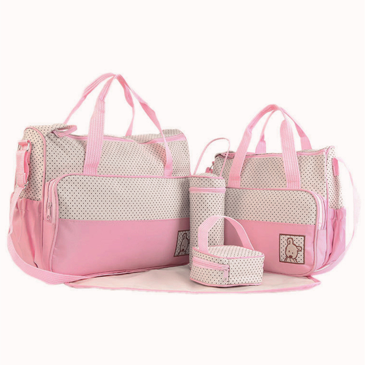 Picture of Fashionable Crossbody Waterproof Mummy Bag Five-piece Set Multi-functional Large Capacity Mother Bag Shoulder Portable Mother and Baby Bag