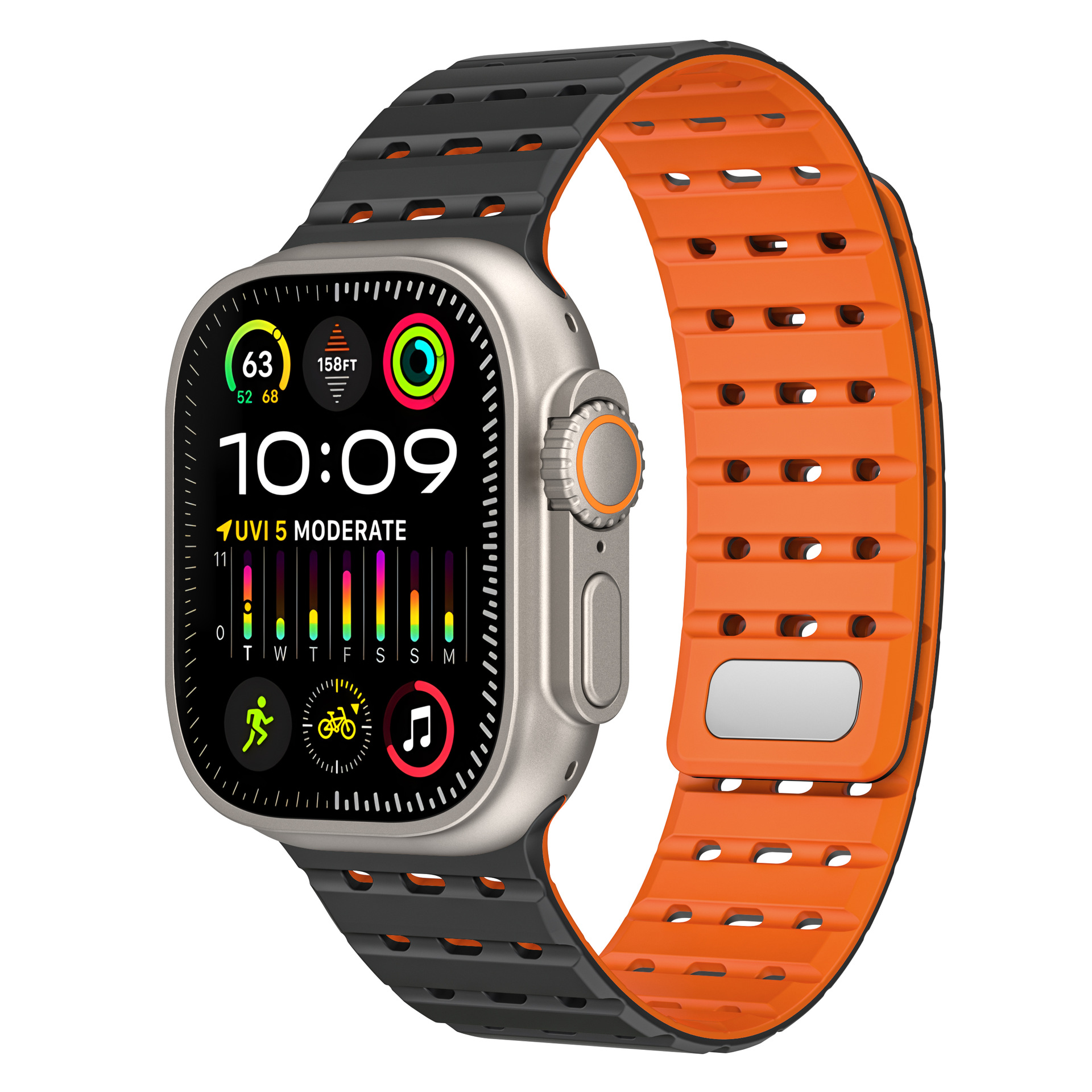 Picture of For Apple Watch Magnetic Suction Silicone Loop Strap appleiwatchs10 Generation Perforated Breathable Wholesale for Men and Women