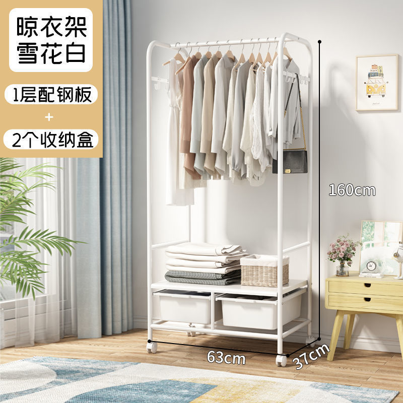 Picture of Hanger Household Hanger Floor-Standing Bedroom Doesn' Space Clothes Bag Storage Rack Multi-Functional Corner Coat Rack