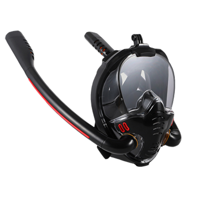 Picture of Cross-border New Diving Mask Double Tube Silicone Full Face Backstroke Diving Mask Anti-fog Snorkeling Equipment Factory