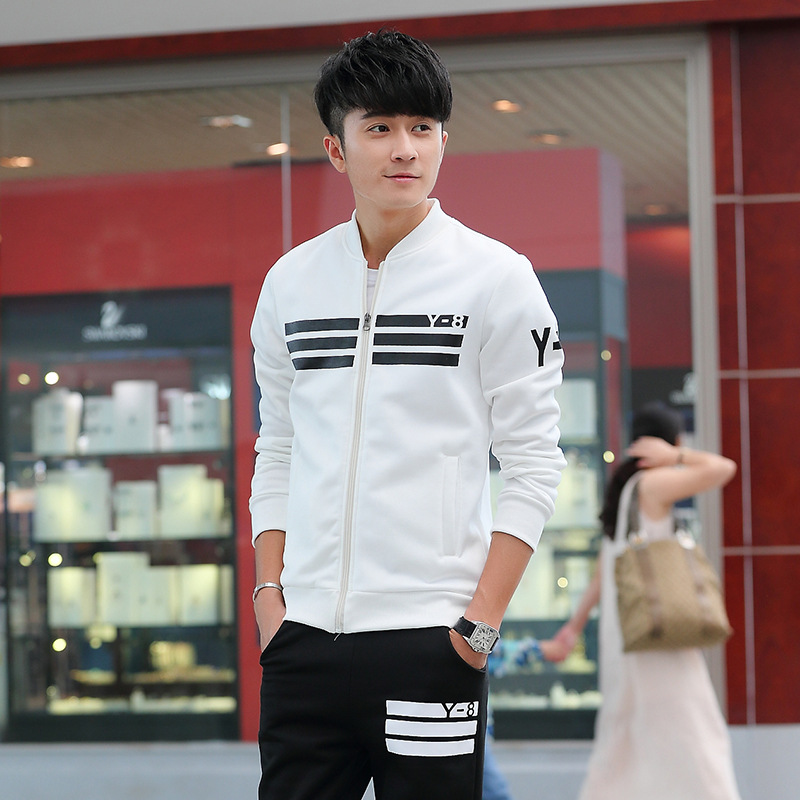 Picture of New Men's Casual Sports Sweater Suit Baseball Suit Loose Pants Two-piece Spring and Autumn Running Fitness Suit