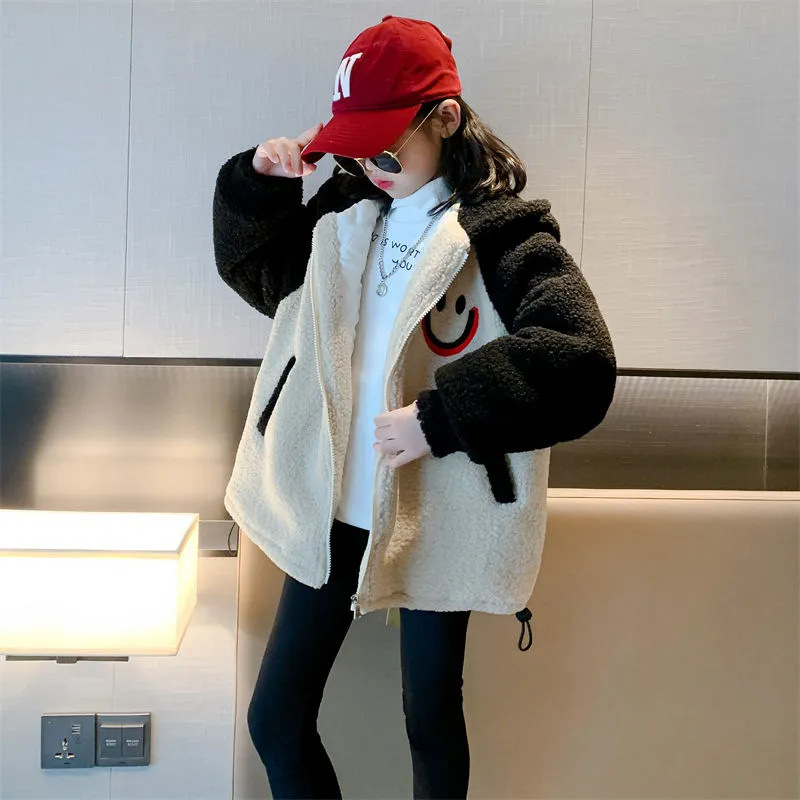 Picture of Girls' lamb wool 2023 new coat autumn and winter clothes Western style big children cotton and thickening children's wool sweater winter fashion