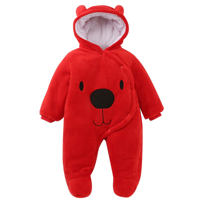 Picture of Juntai baby clothes autumn and winter warm padded newborn flannel baby jumpsuit children's climbing pajamas