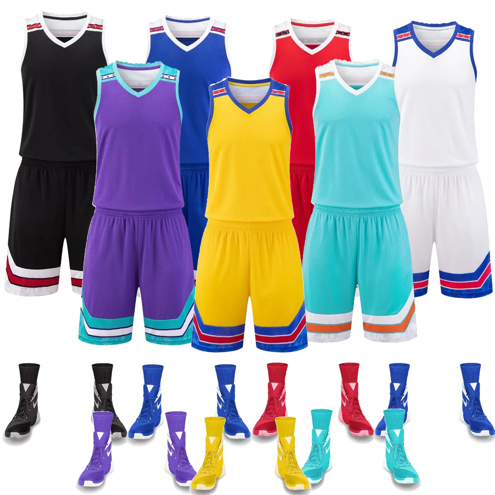 Picture of Men's Basketball Suit High School Sports Competition Training Basketball suit Children's Club Team Training Camp