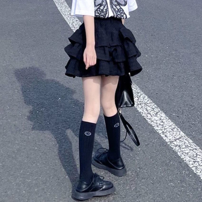 Picture of Girls Summer Suit 2025 New Cake Skirt, Fashionable Kidsren's Short-Sleeved T-Shirt, Fashionable Pleated Skirt Two-Piece Set