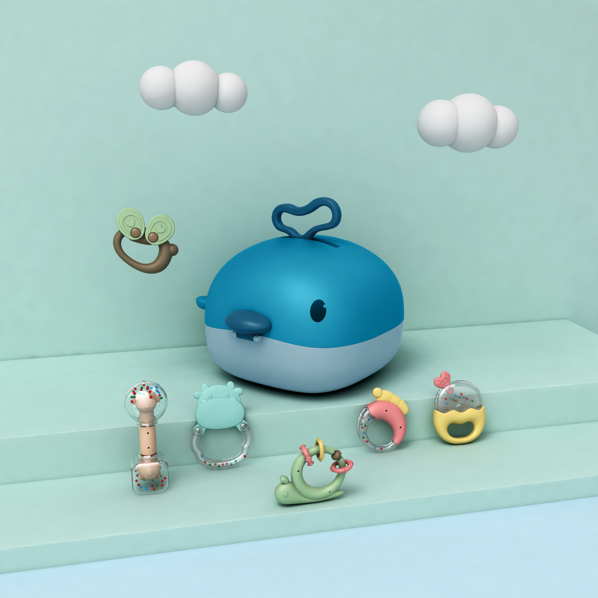 Picture of Newborn baby hand bell toy 0-1 year old baby puzzle early education boiled grit 3-6 months baby wholesale