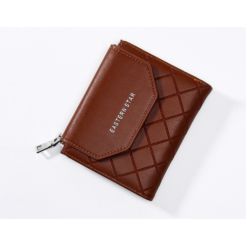 Picture of New Multifunctional Wallet Women Card Bag PU Coin Purse Women's Thin Fashionable Rhombic Short Women's Trendy Wallet