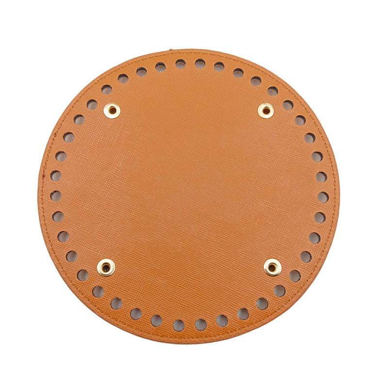 Picture of Bag accessories handmade elegant bag material 14cm round bottom plate diy woven bag quality hardened pu bag pad bottom
