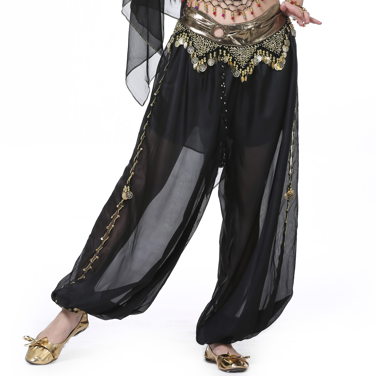 Picture of Dancer Ring Lanterns Belly Dance Performance Dance Pants Belly Dance Pants
