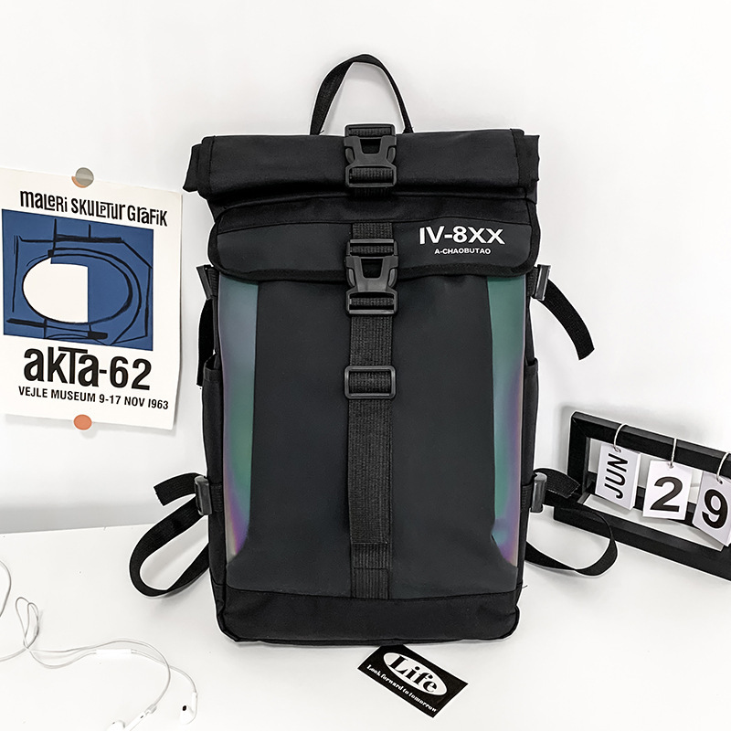 Picture of Schoolbag Ins Japanese Style Street Fashion Brand Sports Reflective Backpack Trendy Large Capacity Travel Backpack for Male College Students