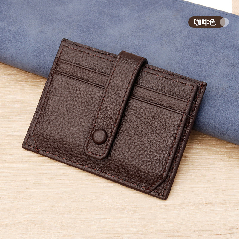 Picture of Card Holder Men's Genuine Leather Ultra-thin Compact Card Holder Mini Multi-position Driver's License Card Holder Exquisite High-end Card Holder for Women