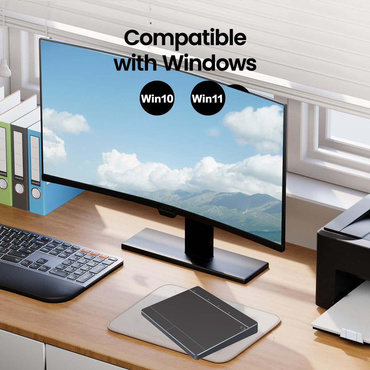 Picture of Jomaa Wireless Wired Bluetooth Touch Mouse Touch Pad Second Control Board Left and Right Key Buttons Support Win and Mac