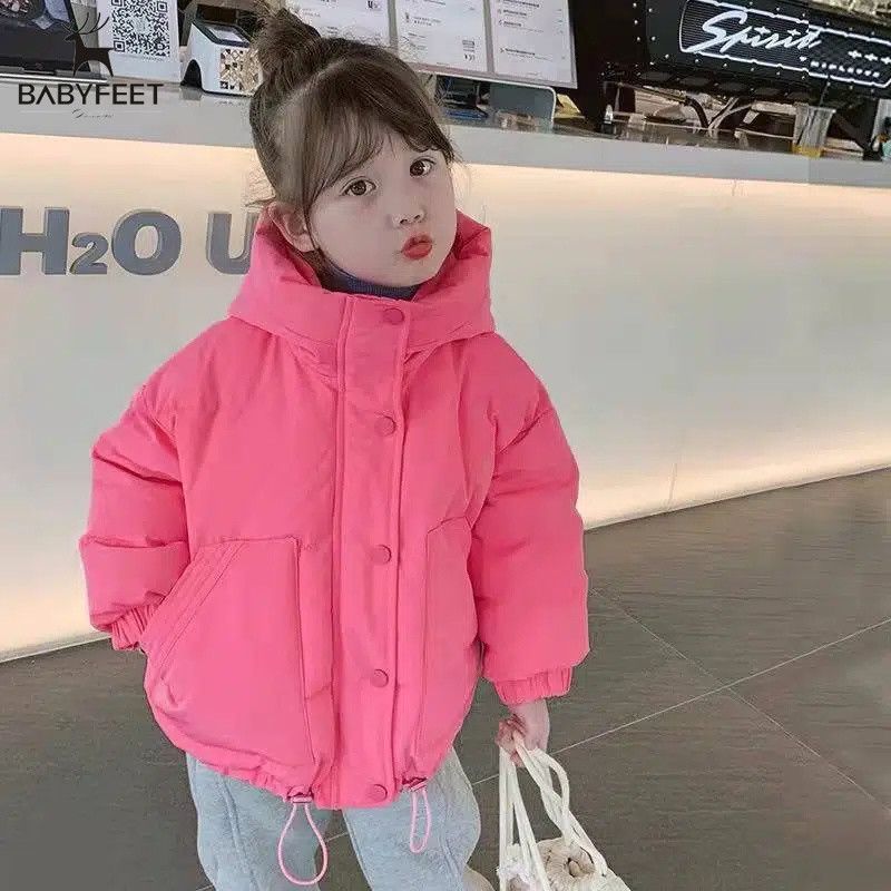 Picture of Little feet girls winter cotton-padded clothes children's clothing new fashion Korean version of thick top baby girl western style fleece-lined cotton-padded clothes
