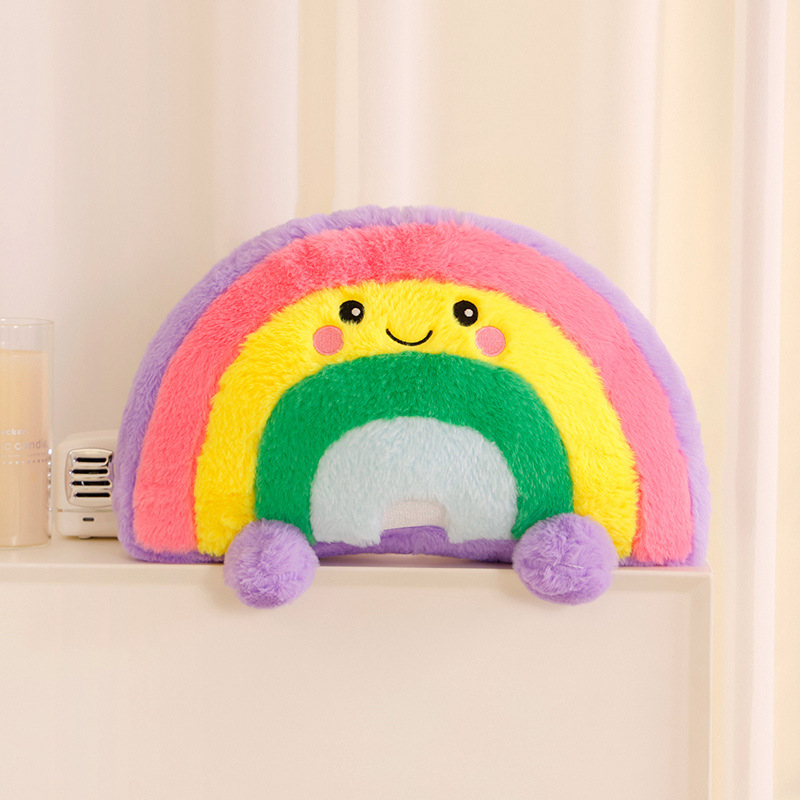 Picture of Rainbow Cushion Pillow Home Soft Plush Toy Cloud Pillow Cute Cute Bay Window Bedside