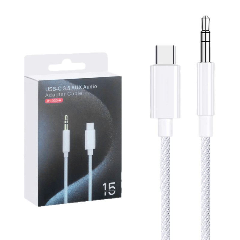 Picture of Suitable for Letv Apple 15 Universal Macaron Aux Car Audio Adapter Cable Type-C to 3.5mm Audio Cable