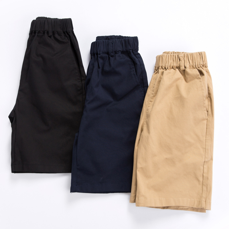 Picture of Children's Shorts Boys and Girls Cotton Blue Pants Summer Thin Pants Students khaki School Pants