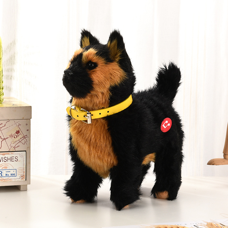 Picture of Imitation dog can walk, bark, WAG tail with music electric toy dog plush electric pet dog induction toy