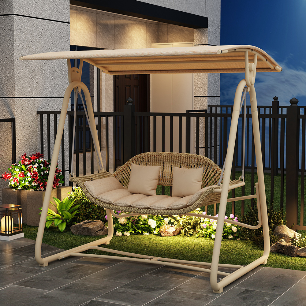 Outdoor Swing Hanging Chair Villa Courtyard Garden Rocking Chair Terrace Balcony Bed and Breakfast Lounge Chair Internet Celebrity Outdoor Double Hammock