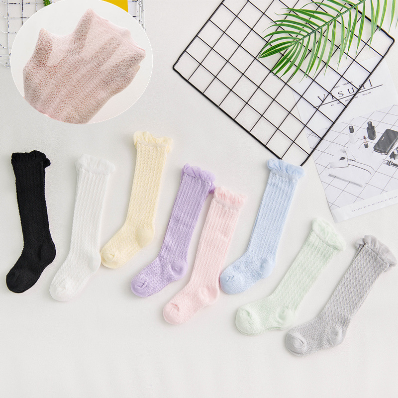 Summer mesh breathable baby socks knee air conditioning mosquito socks 0-1-2-3 years old children high tube baby stockings