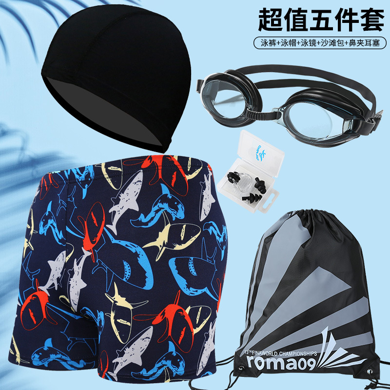 Picture of Explosions swimming trunks adult men's plus size anti-embarrassment boxer men's printing beach hot spring swimming trunks factory wholesale