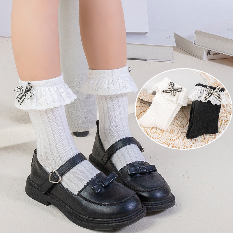 Picture of Girls socks wholesale spring and autumn 2022 new baby lace socks lace princess socks bow little girl socks