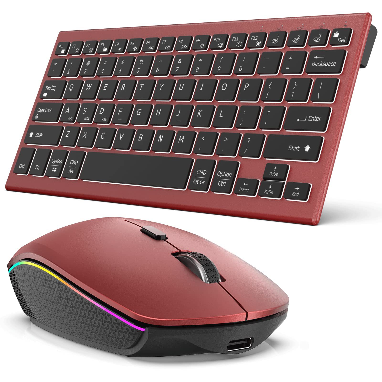 Picture of Ultra-thin backlit wireless keyboard and mouse 2.4g Rechargeable Bluetooth keyboard and mouse office set cross-border ebay Amazon