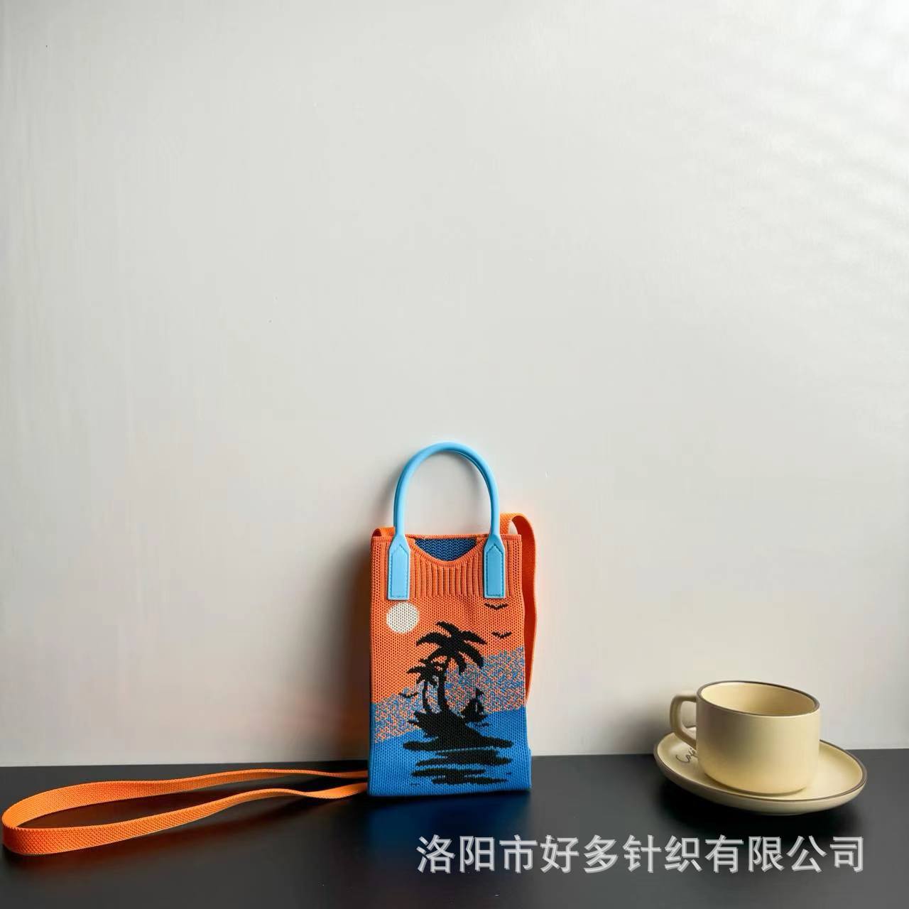 Picture of Advanced Sense Ins Mobile Phone Bag New Cartoon Knitted Bag Dopamine Niche All-match Crossbody Shoulder Bag Handbag