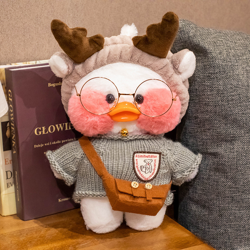 Picture of White ins Cyber Celebrity Hyaluronic Acid Duck Little Yellow Duck Plush Toy Hand Warming Pillow Doll Birthday Gift