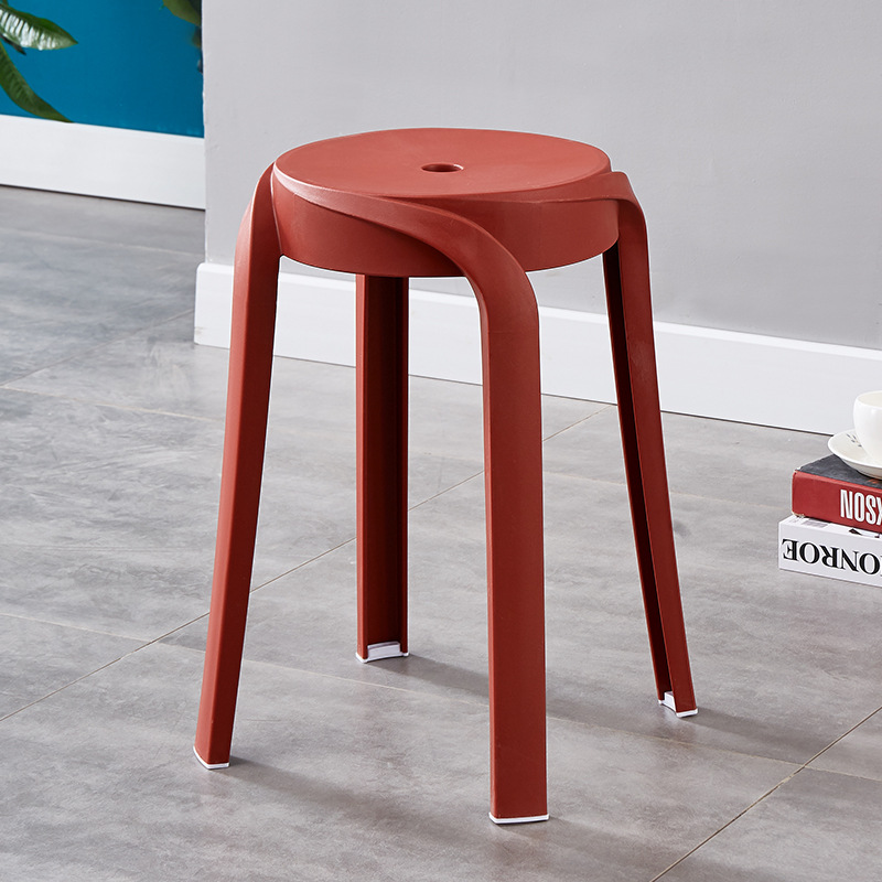 Picture of Modern Dining Table Plastic Round Stool Household Solid Bathroom Stool Living Room Casual High Stool Adult Negotiation Windmill Stool
