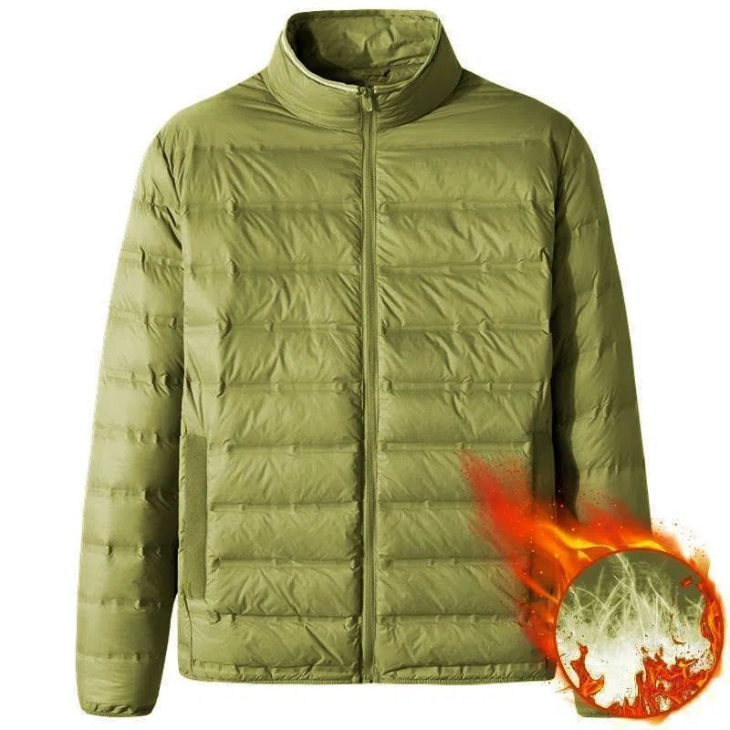 Picture of Fat Man Lightweight fleece-lined Cotton-padded Coat Men's Lightweight Thin Plus Size Plus Size 100.00kg Fat Man fleece-lined Cotton-padded Coat Fashion