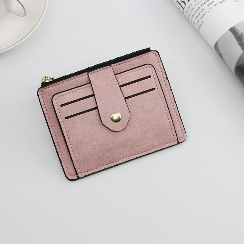 Picture of Compact Buckle Small Card Holder Women's Wallet Short Ultra-Thin Mini Driver's License Card Holder Multi-Function Card Slot Credit Card Holder
